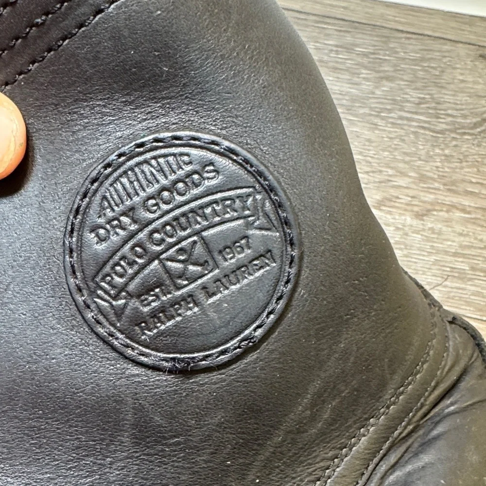 Polo Ralph Lauren vintage Black Leather Men's Boots size 11 (s131)